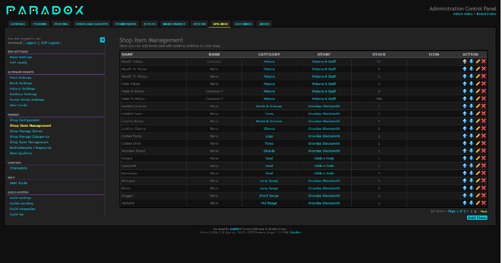 Admin - Item Management